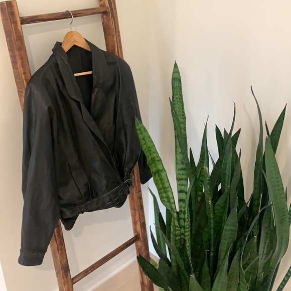 Bomber 1980s Vintage leather jacket - Picture 1 of 6